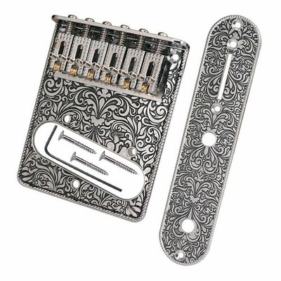 Chrome Retro Fender Telecaster Electric Guitar Bridge 6-Saddles Control Plate US