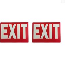 High Visibility Glow-in-the-Dark Exit Signs, 8x12 Inches, Wall-Mount, 2-Pack