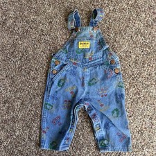 Osh Kosh B'Gosh Vintage Overalls Denim 3/6M Animal Print