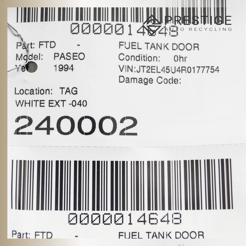 1992-1995 TOYOTA PASEO Fuel Filler Door Lid Latch Cover White 77350-16180 - Изображение 3 из 3