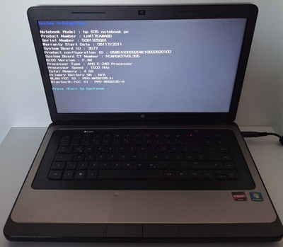 HP 635 Notebook  Hewlett Packard 15,6'' Display ( 1738 )