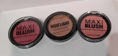 Lot of (3) Rimmel MAXI Blush & Highlight Shimmer WILD CARD Third Base candlelit
