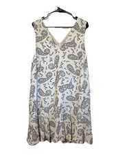 BANANA REPUBLIC Drop Hem Shift Dress Women’s XL Black & White Paisley Dress