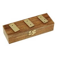 Domino-Spiel In Holzbox Spiel Aus Mango-Holz/Messing 20,5 X 5 Cm Sea-Club