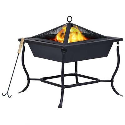 Feuerstelle schwarz 42x42x45 cm Stahl