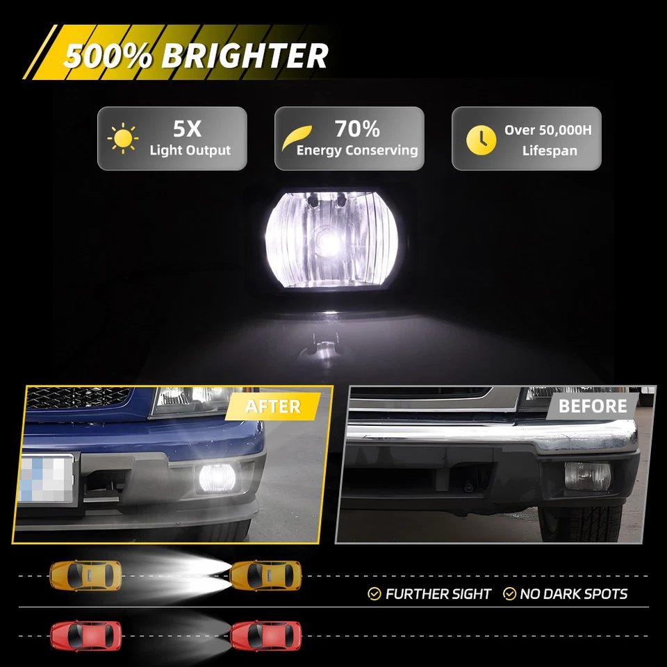 2 luces antiniebla LED para parachoques de lente ahumada para Chevy Colorado/GMC Canyon 04-12 Foto 2 de 4