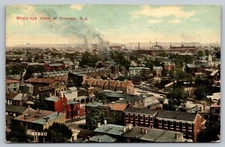 Vintage Bird's-Eye View Trenton NJ Postcard 1916 Industrial Scene