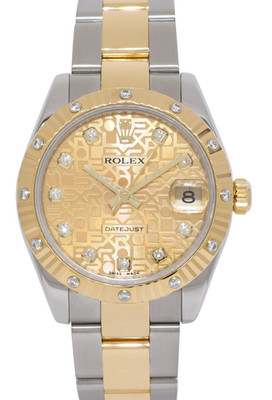 Rolex Datejust 18k Yellow Gold/Steel Jubilee Diamond 31mm Oyster Watch V 178313