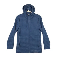 Nobull Quilted Thermal Hoodie Full Zip Jacket Men's Size Small Regular Fit Blue