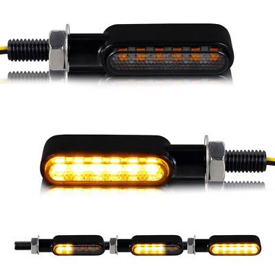 2Pcs Universal Motorrad Led Blinker E-Geprüft Blinklicht Mini Blinkleuchte  8mm