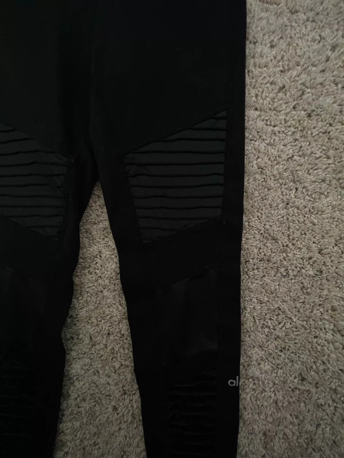 alo-yoga spandex stretch high waisted moto adult pants