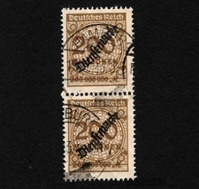 OPC 1923 Germany 200 mil Inflation Official Pair Sc#O41 Mi#83A Used 46616