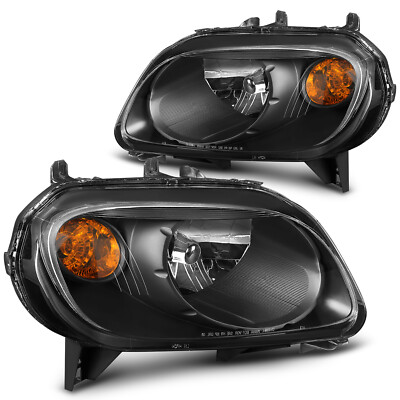 Fits Chevy HHR 2006-2011 Headlights Assembly Pair Black Housing Front Headlamp