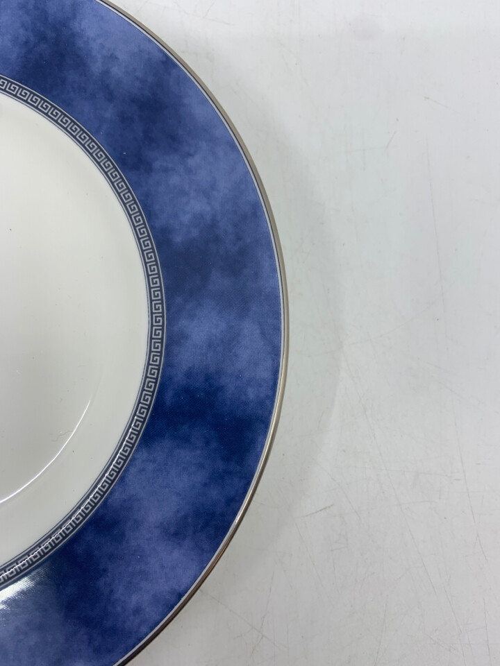 4 Royal Doulton Atlanta Blue Silver Greek Key Lunch Salad Plates 8" eBay