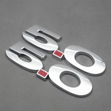 2Pcs Chrome Metal 5.0L Side Fender Emblem Rear Lid Trunk 3D Badge 5.0 GT Sticker
