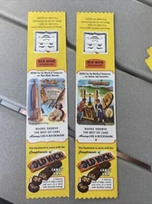 2 Each 1947 OLD NICK BIT O' HONEY CANDY BAR 8" BOOKMARK Mint