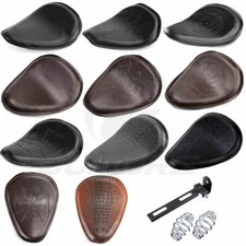 Motorcycle 3" Spring Solo Bracket Seat For Harley Sportster Chopper Bobber Black