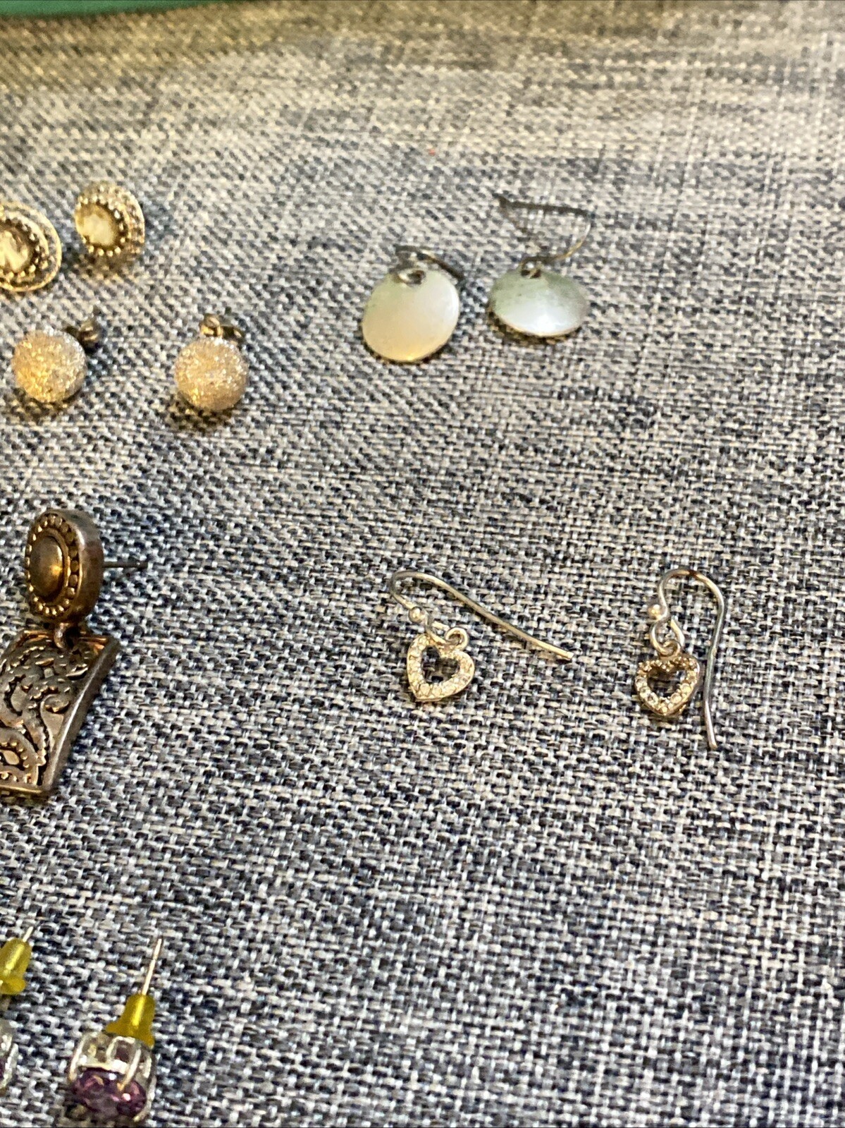 Vintage Estate (10) Pairs Silvertone Pierced Earr… - image 8