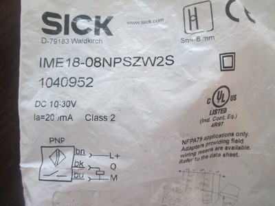 Sick IME18-08NPSZW2S Inductive Proximity Sensor