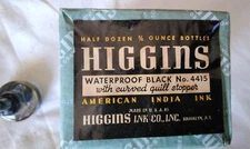 Vintage Higgins Ink Bottles-- "Collection purpose only" New in Box -6 pack