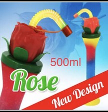 Novelty Rose Yard Cup 500 ml 17 oz Slush Lids Straws UK Free Delivery