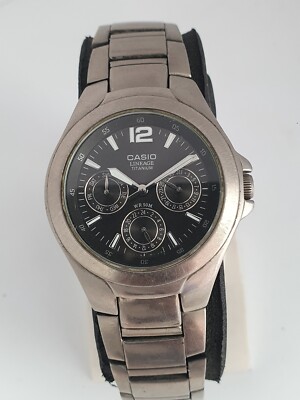 CASIO LINEAGE TITANIUM 2364 LIN-300 Chrono Quartz Men's Watch | eBay