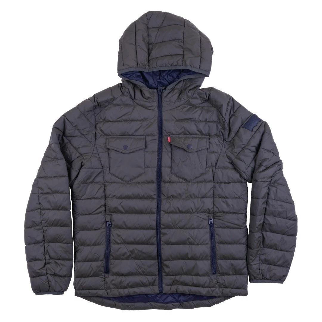 Levi's Ultra Lightweight Packable Puffer Jacket Mens Medium OD Green Activewear