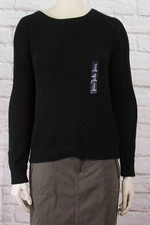 NWT Womens GAP Crew Sweater Text Pointe True Black - 144590