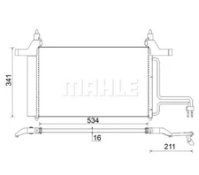 Condenser, air conditioning Behr Mahle AC790000S for Fiat Stilo