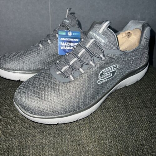 Men's Light Weight Slip On Memory Foam Skechers Size 9 Uk New Tag Grey Gift - Picture 1 of 12