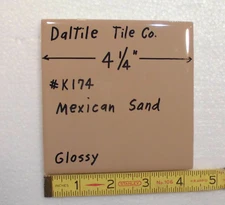 1 pc. Glossy Brown Ceramic Tile 4-1/4"  *Mexican Sand #K174* by Daltile    NEW