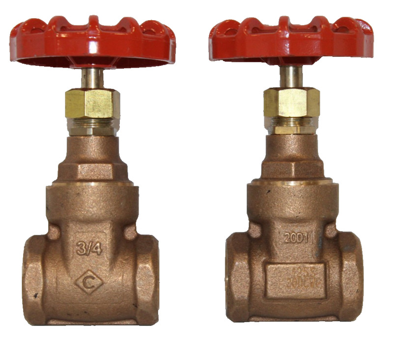 LOT (2) 3/4" STOCKHAM FIGURE B-103 BRONZE THREADED GATE VALVES NEW