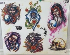 Vintage Y2K 90s Tattoo Flash Art Sheet Laminated Fantasy Wizards Warlocks