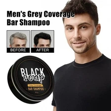 50g Black Hair Soap Grey Hair Coverage Bar Shampoo Hair Darkening Black Soap