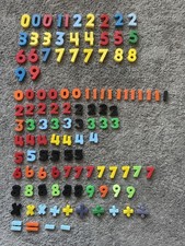 Lot Of Mixed 115 Color Plastic Magnetic Fridge Numbers School Math Equations