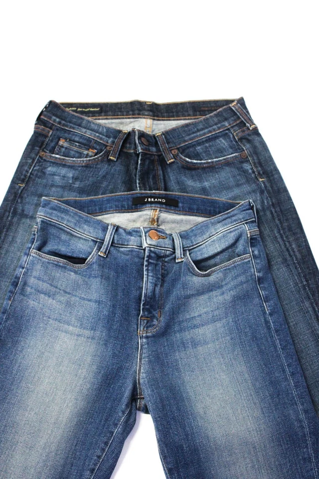 Pantalones de mezclilla ajustados Bootcut azul talla 27 EUR 28 marca J Jerome Dahan para mujer Foto 3 de 4