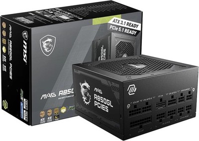 MSI - MAG A850GL PCIE5 850W ATX 3.1 &PCIe 5.1 Ready Full Modular 80 Plus Gold...