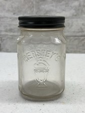 Vintage 4.75" HERSHEY'S Glass Toppings Jar - Unique Mason Jar