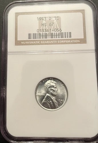 1943 d MS67 Lincoln Cent NGC