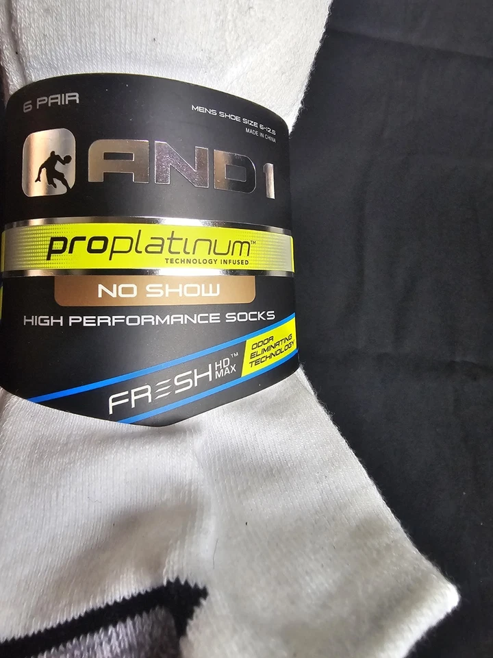 Calcetines AND1 ProPlatinum No Show para hombre, blancos, 12 pares, talla 6-12,5 Foto 3 de 4