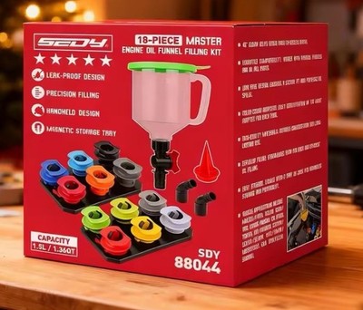SEDY 18-tlg. Öltrichter Set   Profi Öl Einfüllhilfe mit Adapter Set |...