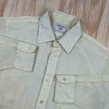 VTG 70's Arrow Kent Mens Button Up Shirt Size Large Pale Yellow Dress Casual