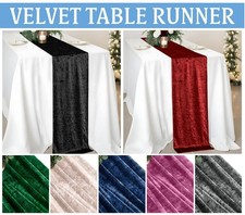 Velvet Table Runner 13"x108" Elegant Wedding Banquet Dining Runners Party Decor
