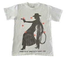 Beyonce Most Wanted Tee M White Cowboy Carter Tour 2025 Merch NEW *flaw