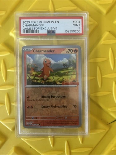 PSA 9 MINT Charmander Gamestop Promo Reverse Holo Pokemon Card 004/165