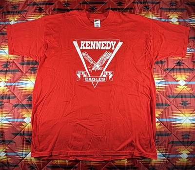 Vintage Warren John F. Kennedy High School T Shirt JFK Eagles 2XL Red Education
