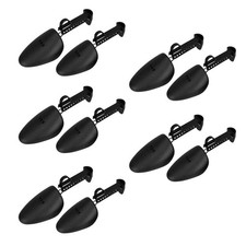 tessa USA 5 Pairs of Adjustable Length Shoe Trees for Men, Size Large, Black