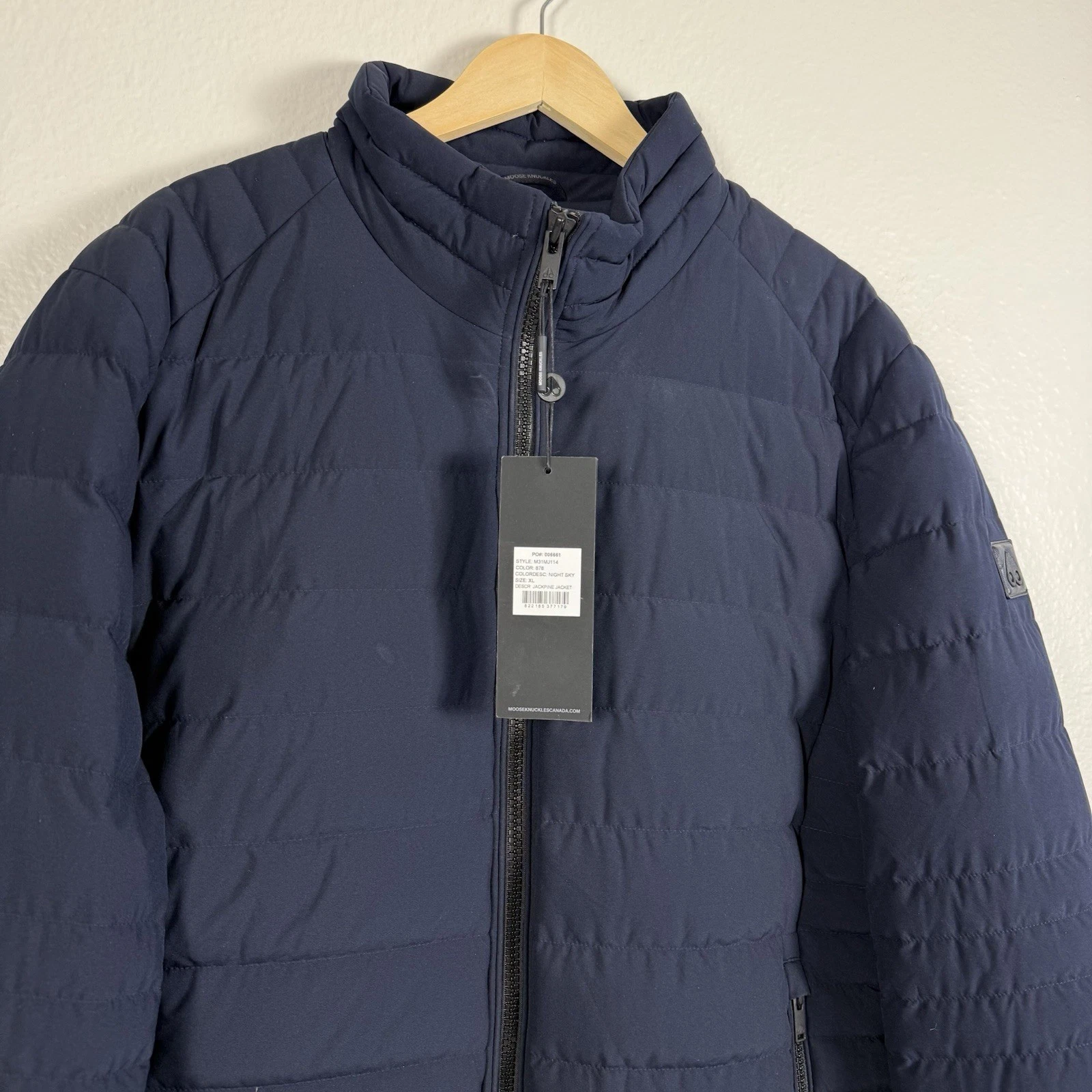 Moose Knuckles Active Flex Jackpine Down Puffer Jacket Men XL Blue 800 - product detail image 2