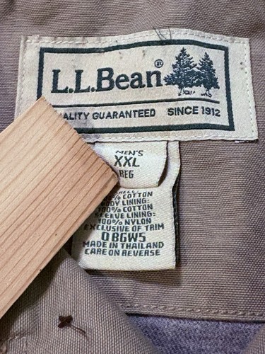 LL Bean Chaqueta Para Hombres XXL Bronceado Abrigo de Campo Chaqueta de Granero Pana Lona Algodón Forrado - Imagen 4 de 8