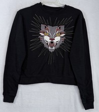 Sudadera Aeropostale Top Pequeña Mujer Tigre Negra Bordada Adornada